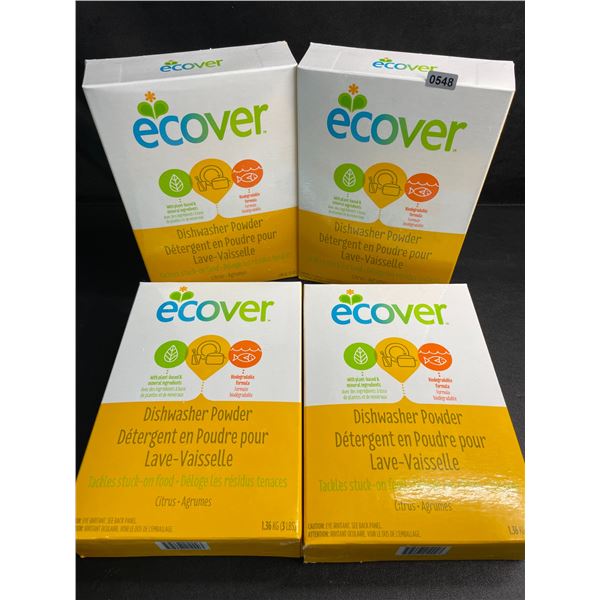 4 Boxes of Ecover Dishwasher Powder (1.36kg) Tackles Stuck-On-Food - Citrus - Plant-Based - New