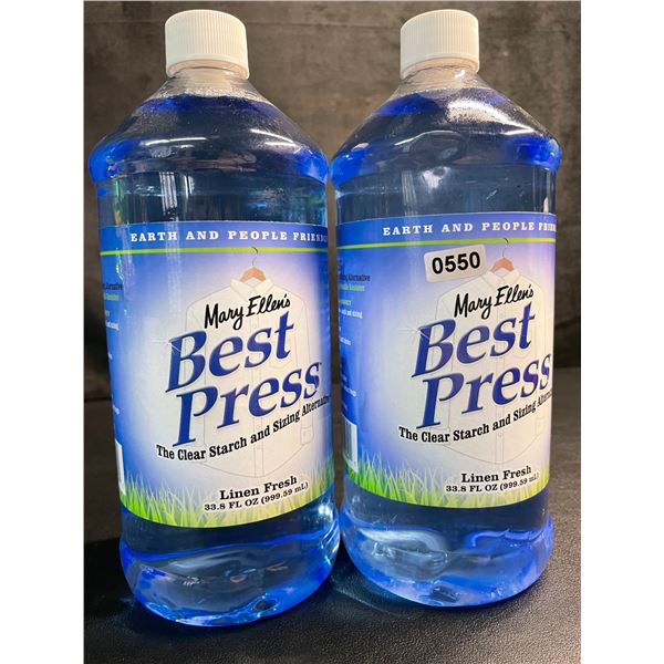 Lot of 2 Mary Ellen's Best Press - Linen Fresh (33.8 fl oz Each) For Ironing out Wrinkles - New