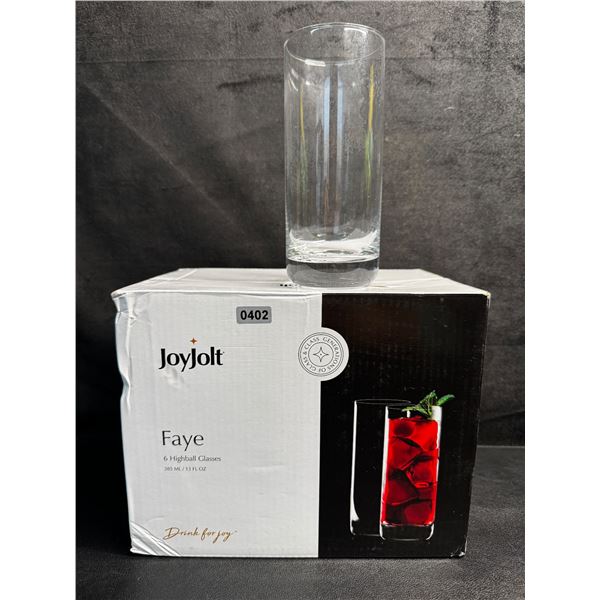 6-Pack of Faye Joyjolt Highball Glasses 385ml each -  New