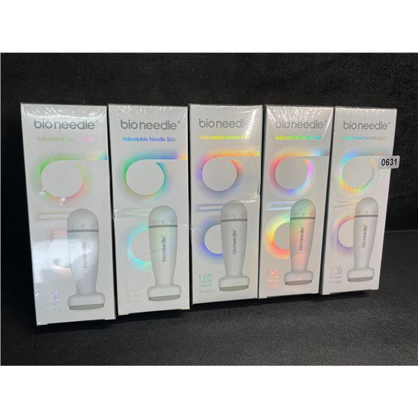 Lot of 5 Bioneedle Derma Stamp Micro Needling Tools for Stimulating Hair Growth - New Sealed