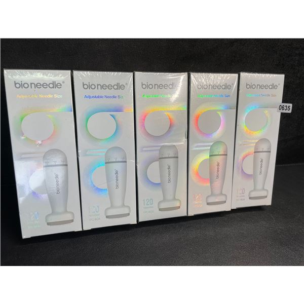 Lot of 5 Bioneedle Derma Stamp Micro Needling Tools for Stimulating Hair Growth - New Sealed