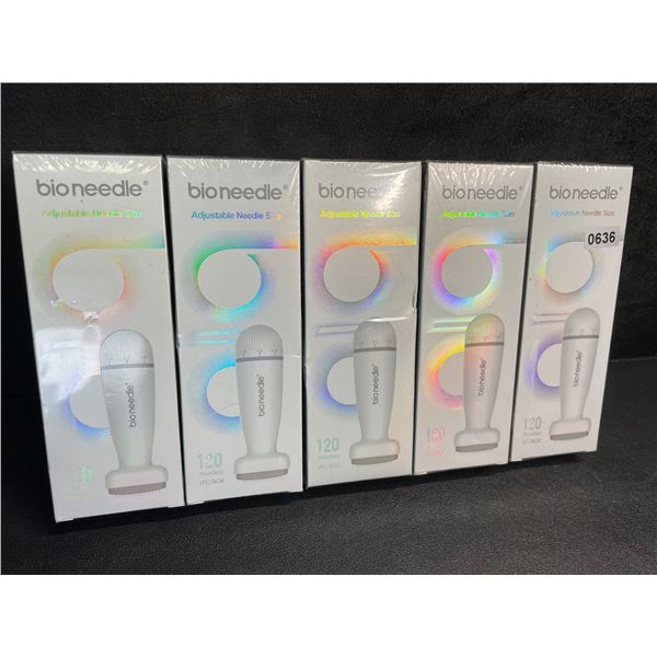 Lot of 5 Bioneedle Derma Stamp Micro Needling Tools for Stimulating Hair Growth - New Sealed