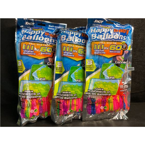 3 Packs of Bunch O Balloons Easy-Fill Self-Sealing Water Balloons (111PCS Each) - New!