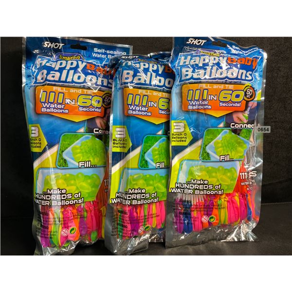 3 Packs of Bunch O Balloons Easy-Fill Self-Sealing Water Balloons (111PCS Each) - New!
