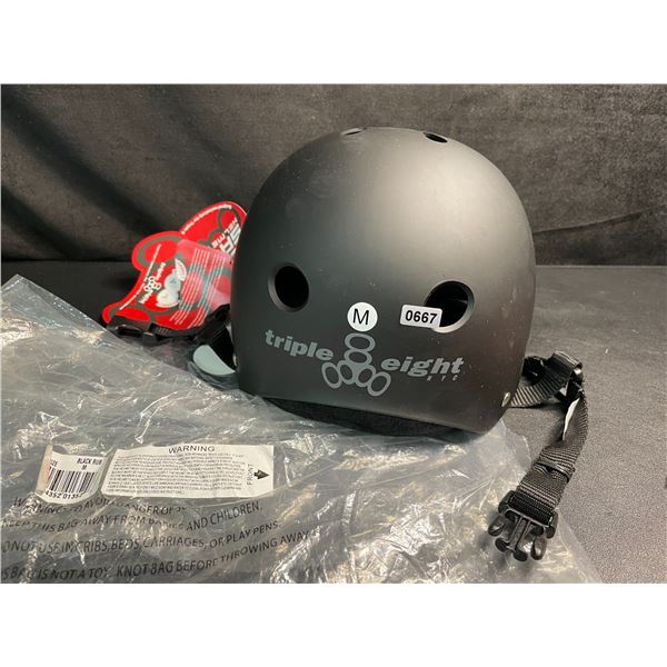 1 Triple Eight Certified Sweatsaver Bike/Sports Helmet - Size M - Black - New with Tags!