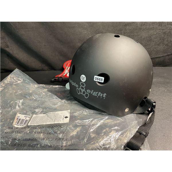 1 Triple Eight Certified Sweatsaver Bike/Sports Helmet - Size M - Black - New with Tags!