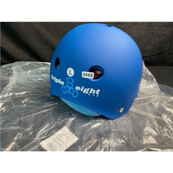 1 Triple Eight Certified Sweatsaver Bike/Sports Helmet - Size L - Blue - New with Tags!