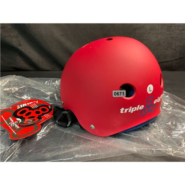 1 Triple Eight Certified Sweatsaver Bike/Sports Helmet - Size L - Red - New with Tags!