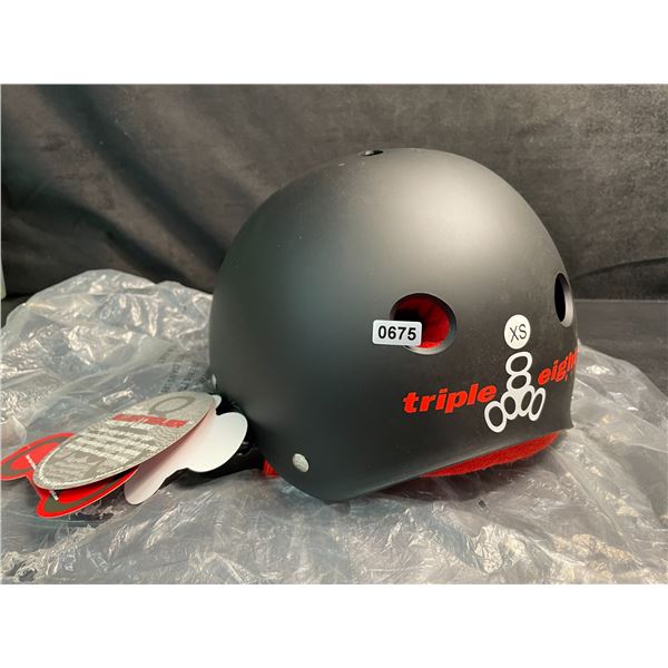 1 Triple Eight Certified Sweatsaver Bike/Sports Helmet - Size XS - Black/Red - New with Tags!