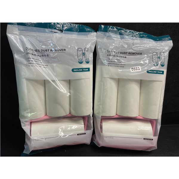 2 Lint Roller Sets for Removing Pet Hair (1 Roller + 3 Refills Per Set) - New