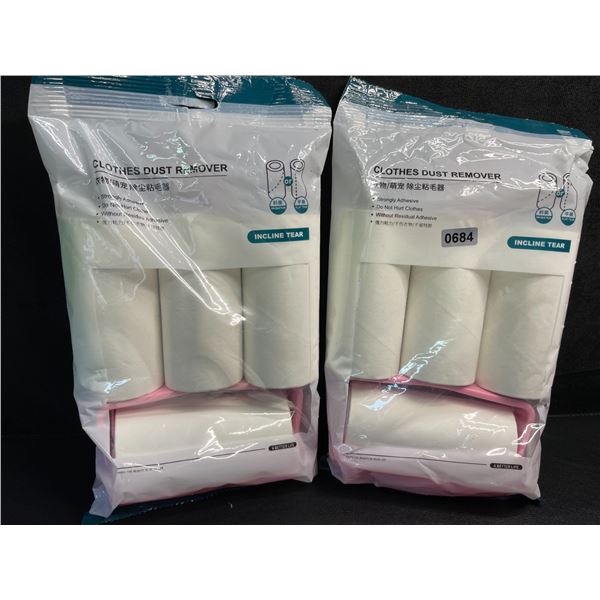 2 Lint Roller Sets for Removing Pet Hair (1 Roller + 3 Refills Per Set) - New
