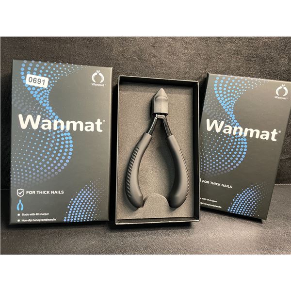 2 Wanmat Thick Heavy-Duty Nail Clippers with Non-Slip Handle - New