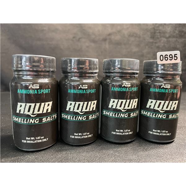 Lot of 4 AmmoniaSport Aqua Smelling Salts - Pre-Activated Smelling Salts for Alertness/Gym - New