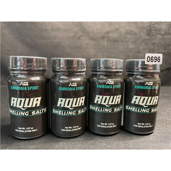 Lot of 4 AmmoniaSport Aqua Smelling Salts - Pre-Activated Smelling Salts for Alertness/Gym - New