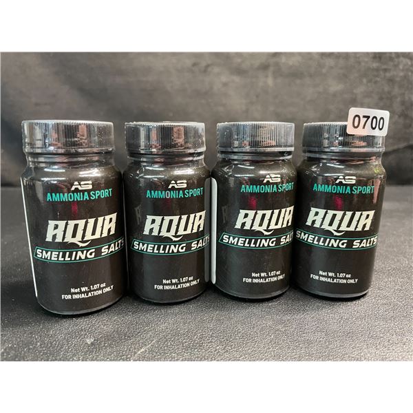 Lot of 4 AmmoniaSport Aqua Smelling Salts - Pre-Activated Smelling Salts for Alertness/Gym - New