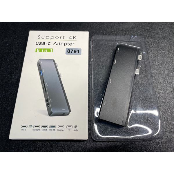 1 6-in-1 USB-C Hub/Adapter - Supports 4K - New