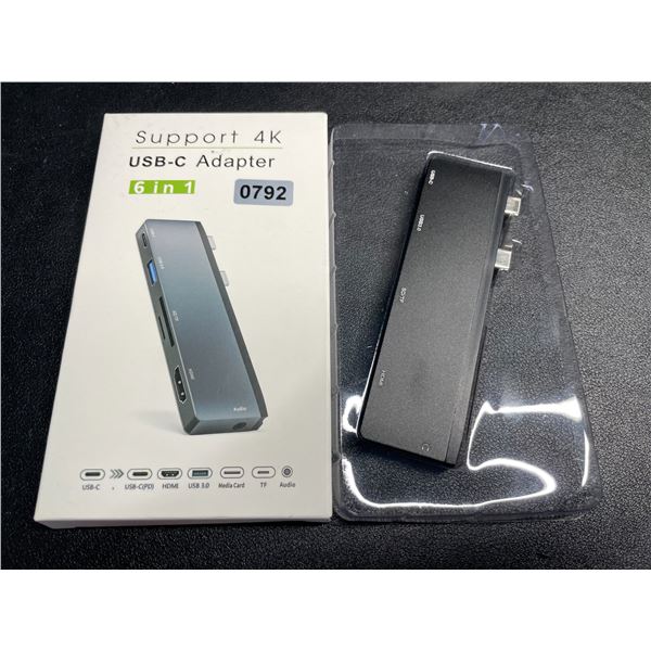 1 6-in-1 USB-C Hub/Adapter - Supports 4K - New