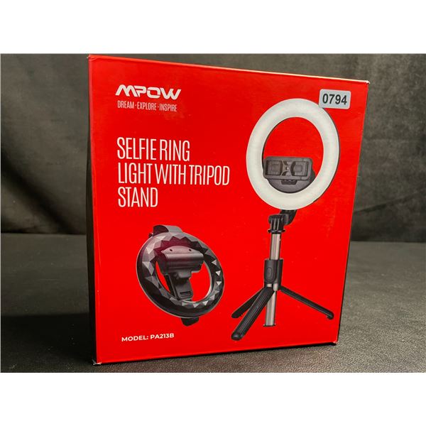 MPOW Selfie Ring Light with Tripod Stand and Phone Holder (Model: PA213B) - Brand New