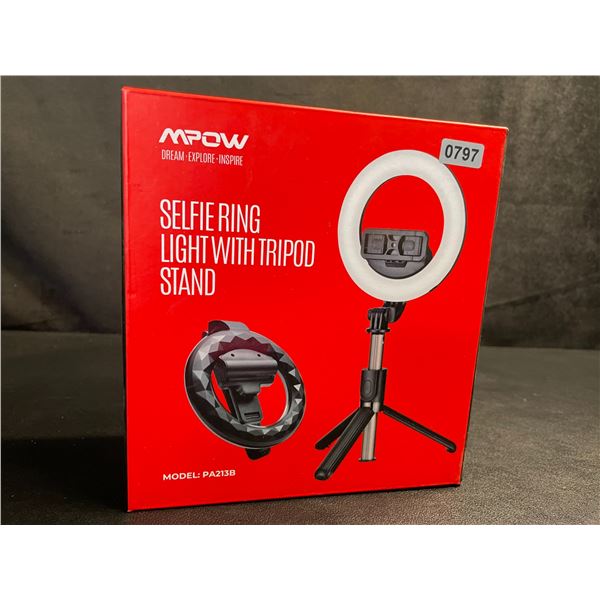 MPOW Selfie Ring Light with Tripod Stand and Phone Holder (Model: PA213B) - Brand New