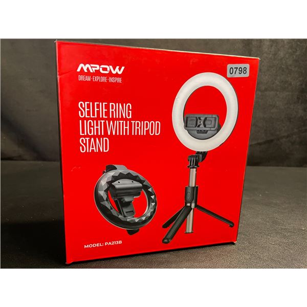 MPOW Selfie Ring Light with Tripod Stand and Phone Holder (Model: PA213B) - Brand New
