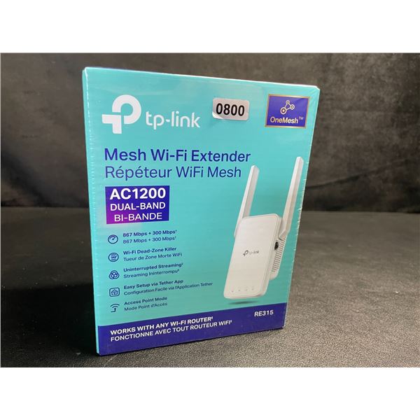 1 TP-Link AC1200 Mesh Wi-Fi Extender/WiFi Booster - Works with Any WiFi Router - New Sealed!