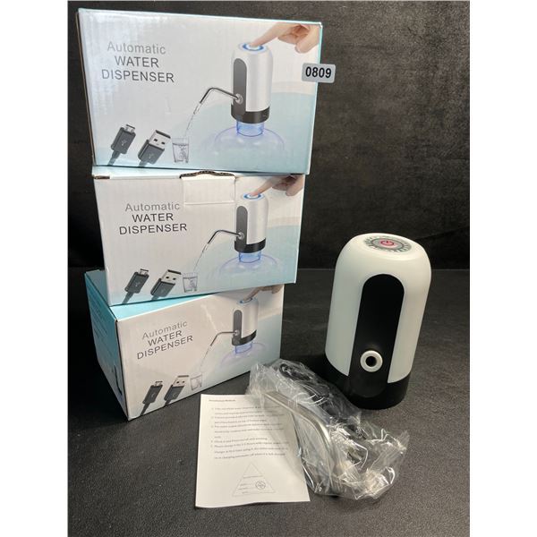 3 Automatic Portable Water Dispensers/Electric Water Pumps - Fit Directly On 5 Gallon Bottles - New