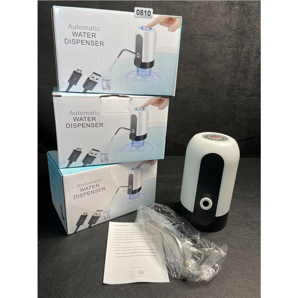 3 Automatic Portable Water Dispensers/Electric Water Pumps - Fit Directly On 5 Gallon Bottles - New