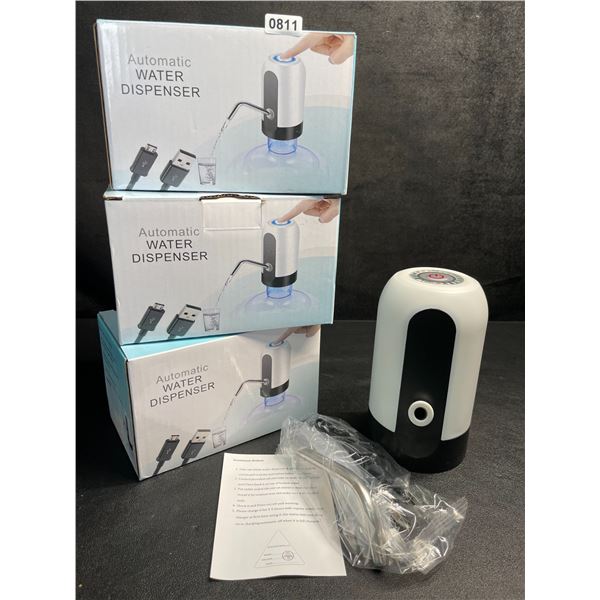 3 Automatic Portable Water Dispensers/Electric Water Pumps - Fit Directly On 5 Gallon Bottles - New