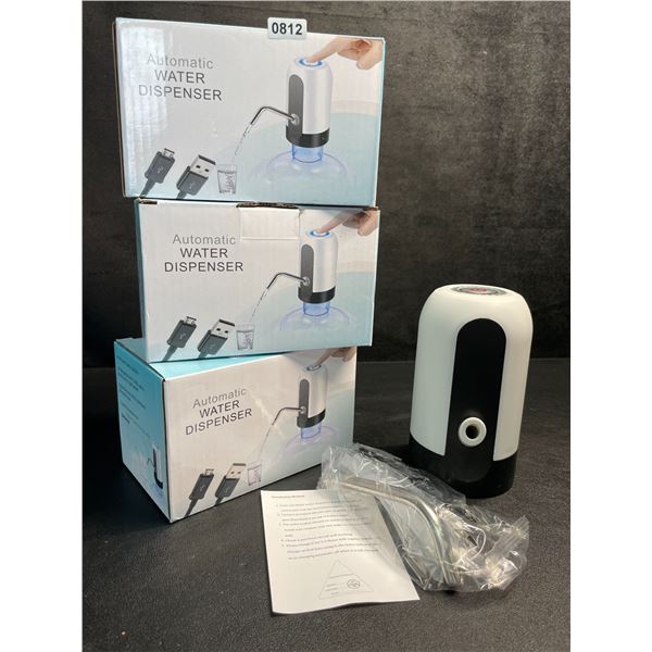 3 Automatic Portable Water Dispensers/Electric Water Pumps - Fit Directly On 5 Gallon Bottles - New