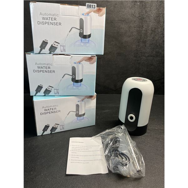 3 Automatic Portable Water Dispensers/Electric Water Pumps - Fit Directly On 5 Gallon Bottles - New