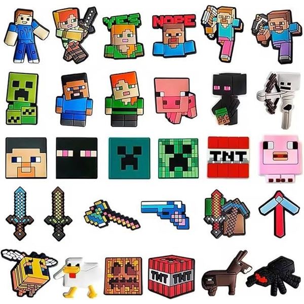 3x 30PC Packs of Minecraft Croc Shoe Charms/Jibitz (30 Charms Each/90 Total) - New