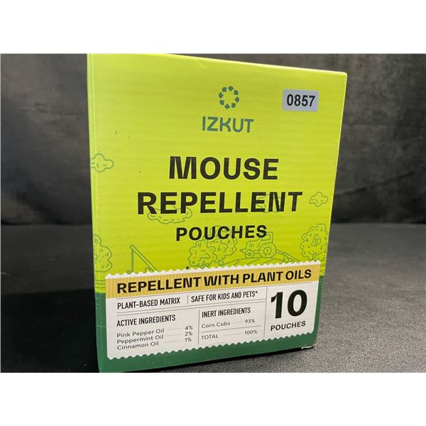 Izkut Mouse Repellent Pouches - 10 Pouches - Plant-Based Matrix/Repellent with Plant Oils - New