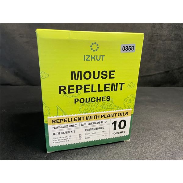 Izkut Mouse Repellent Pouches - 10 Pouches - Plant-Based Matrix/Repellent with Plant Oils - New