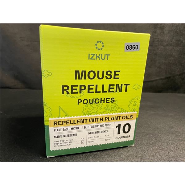 Izkut Mouse Repellent Pouches - 10 Pouches - Plant-Based Matrix/Repellent with Plant Oils - New