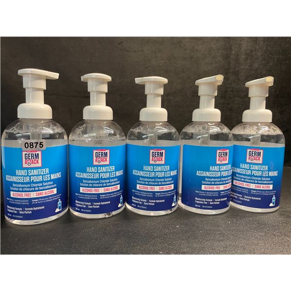 Lot of 5 GermAttack Hand Sanitizers with Pump (250ml) - New