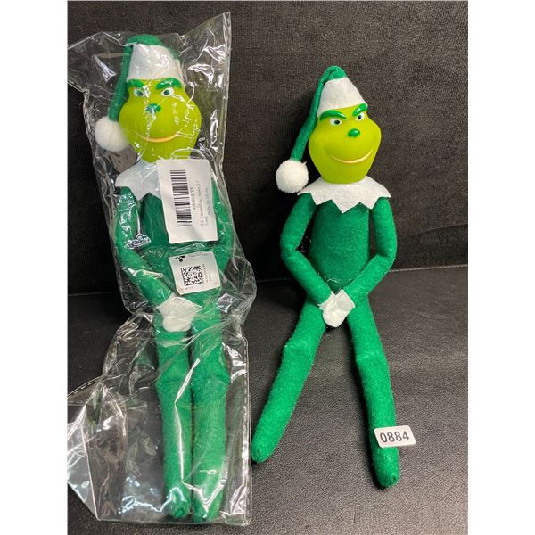 2 Grinch/Christmas "Elf on The Shelf" Dolls - 12.5" Size - Naughty Grinch Elf Decor Dolls - New
