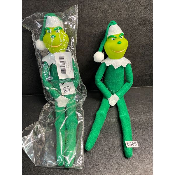 2 Grinch/Christmas "Elf on The Shelf" Dolls - 12.5" Size - Naughty Grinch Elf Decor Dolls - New