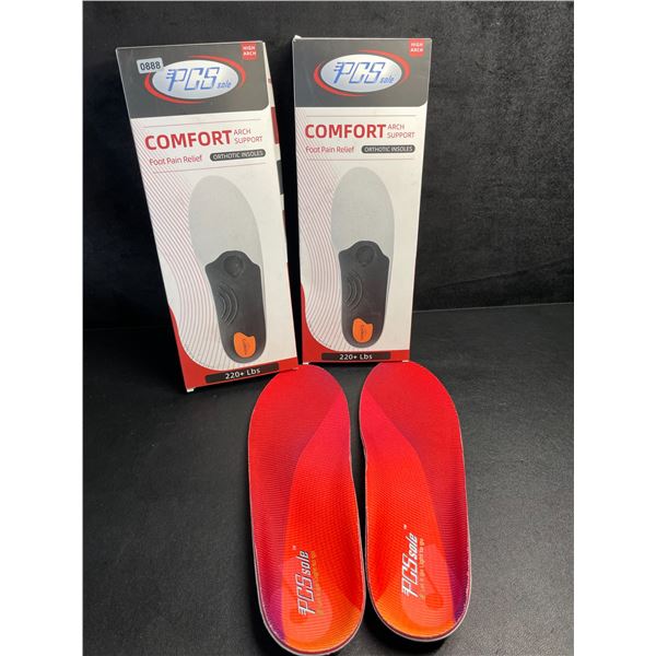 2 Boxes of Comfort Arch Support Orthotic Insoles for Foot Pain Relief (Supports 220+lbs) - New