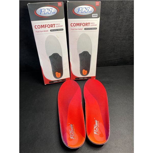 2 Boxes of Comfort Arch Support Orthotic Insoles for Foot Pain Relief (Supports 220+lbs) - New
