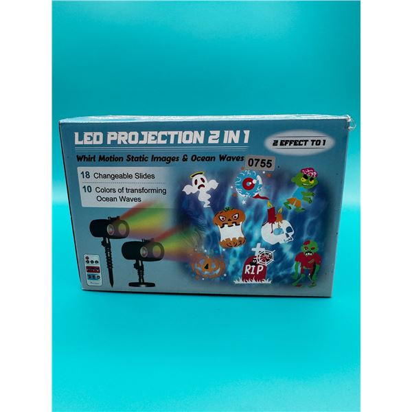 2 IN 1 LED Projection Lamp with 18 Changeable Slides and Colors for Various Holidays - New