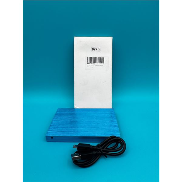 Aluminum Portable USB Storage Device - 2TB - Blue - New