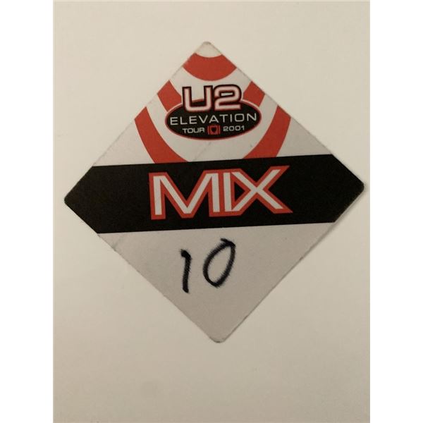 U2 Elevation Tour 2001 Mix Backstage Pass