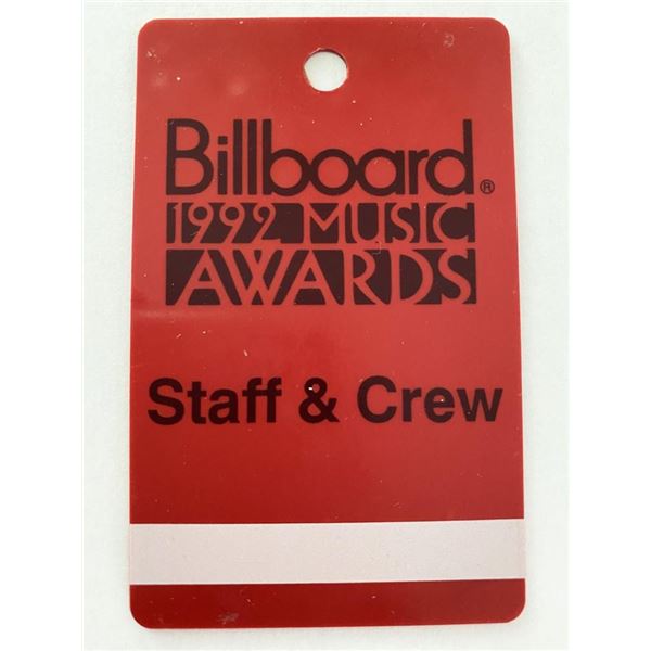 Billboard 1992 Music Awards Staff & Crew Pass