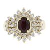 Image 4 : 14k Yellow Gold 2.52 ctw Oval Ruby w/ Round Brilliant Diamond Halo Cocktail Ring