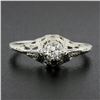 Image 2 : Antique Art Deco 18k White Gold 0.26 ctw Old European Cut Diamond Solitaire Ring