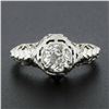 Image 2 : Antique Art Deco 18k Gold GIA 0.94 ctw European Diamond Filigree Engagement Ring