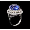Image 4 : GIA Cert 19.95 ctw Tanzanite and Diamond Ring - 14KT White Gold