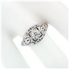 Image 3 : Antique Art Deco 18k Gold Dome Filigree Engraved 0.52 ctw European Diamond Ring