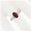 Image 5 : Vintage 18k Gold 1.62 ctw GIA Oval Ruby & Round Diamond Accent Engagement Ring