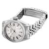 Image 4 : Rolex Ladies Stainless Steel Silver Index Fluted Bezel Date Wristwatch